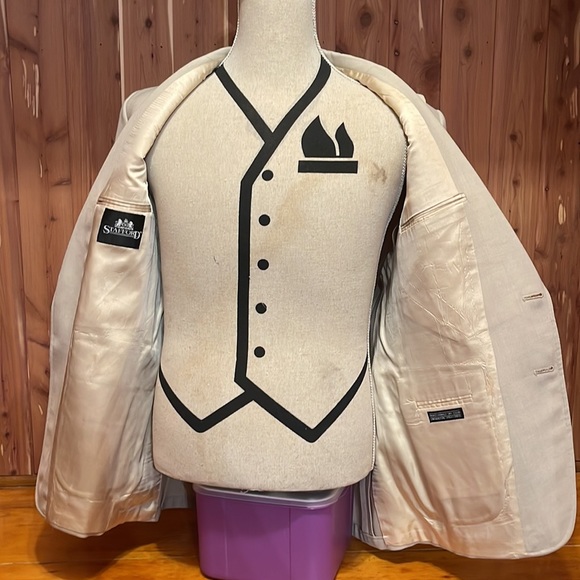 Stafford Cream 2 Button Blazer 42R - Picture 6 of 12